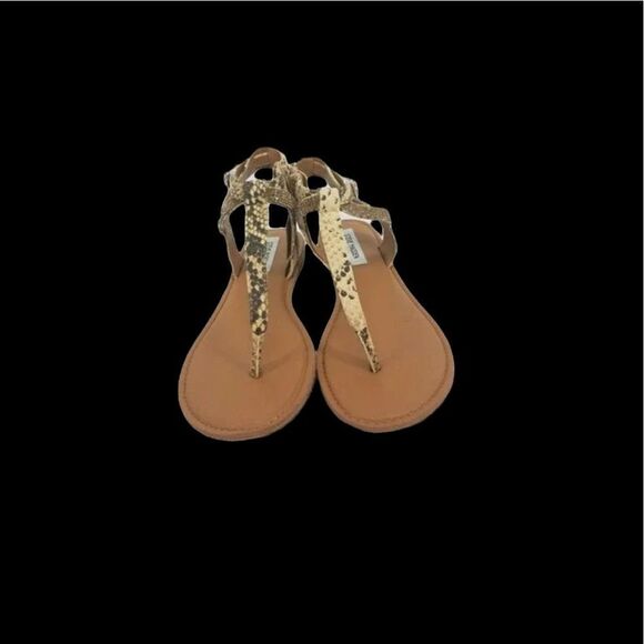 Steve Madden Leven T-Strap Sandal Snakeskin Rhinestone - Picture 4 of 4